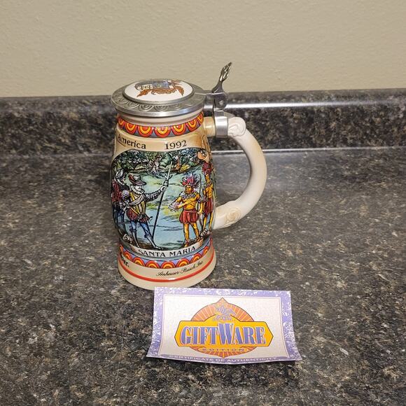 Anheuser-Busch Budweiser Stein Santa Maria Discover America - Picture 1 of 8